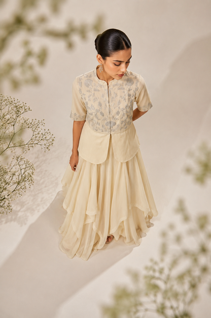 Peplum Top Skirt Set