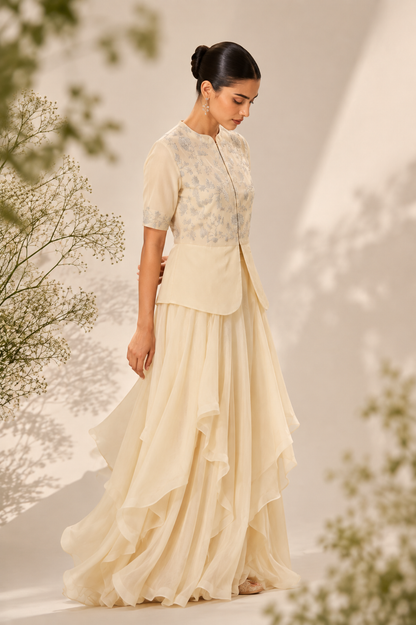 Peplum Top Skirt Set