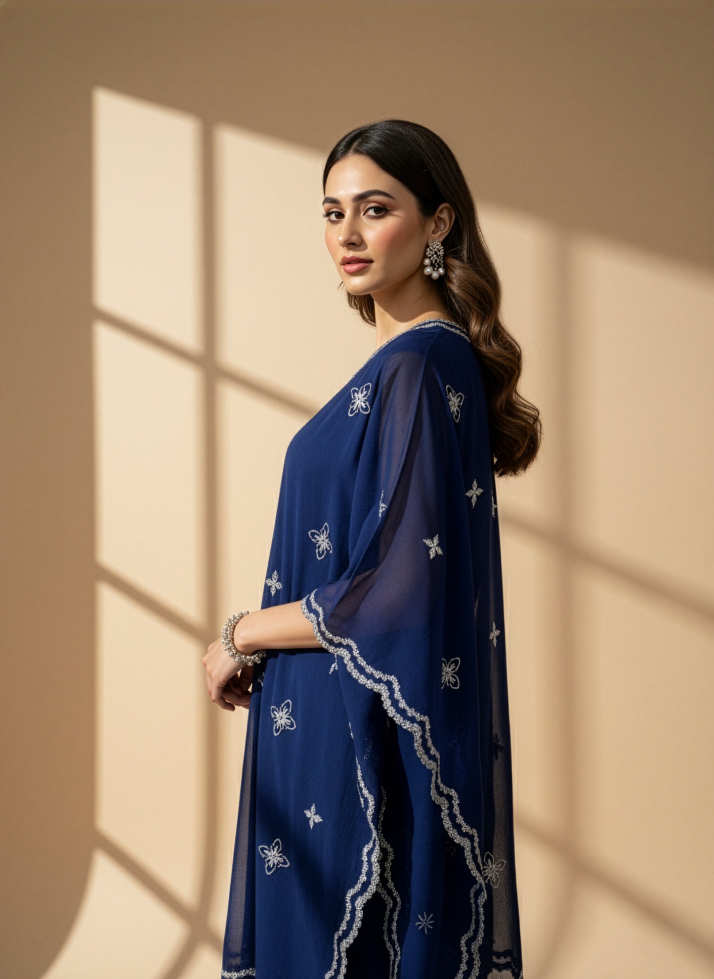 Scalloped Mirror Kaftan Set