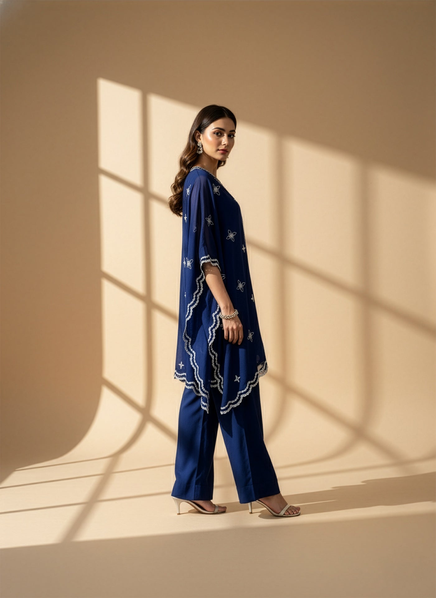 Scalloped Mirror Kaftan Set