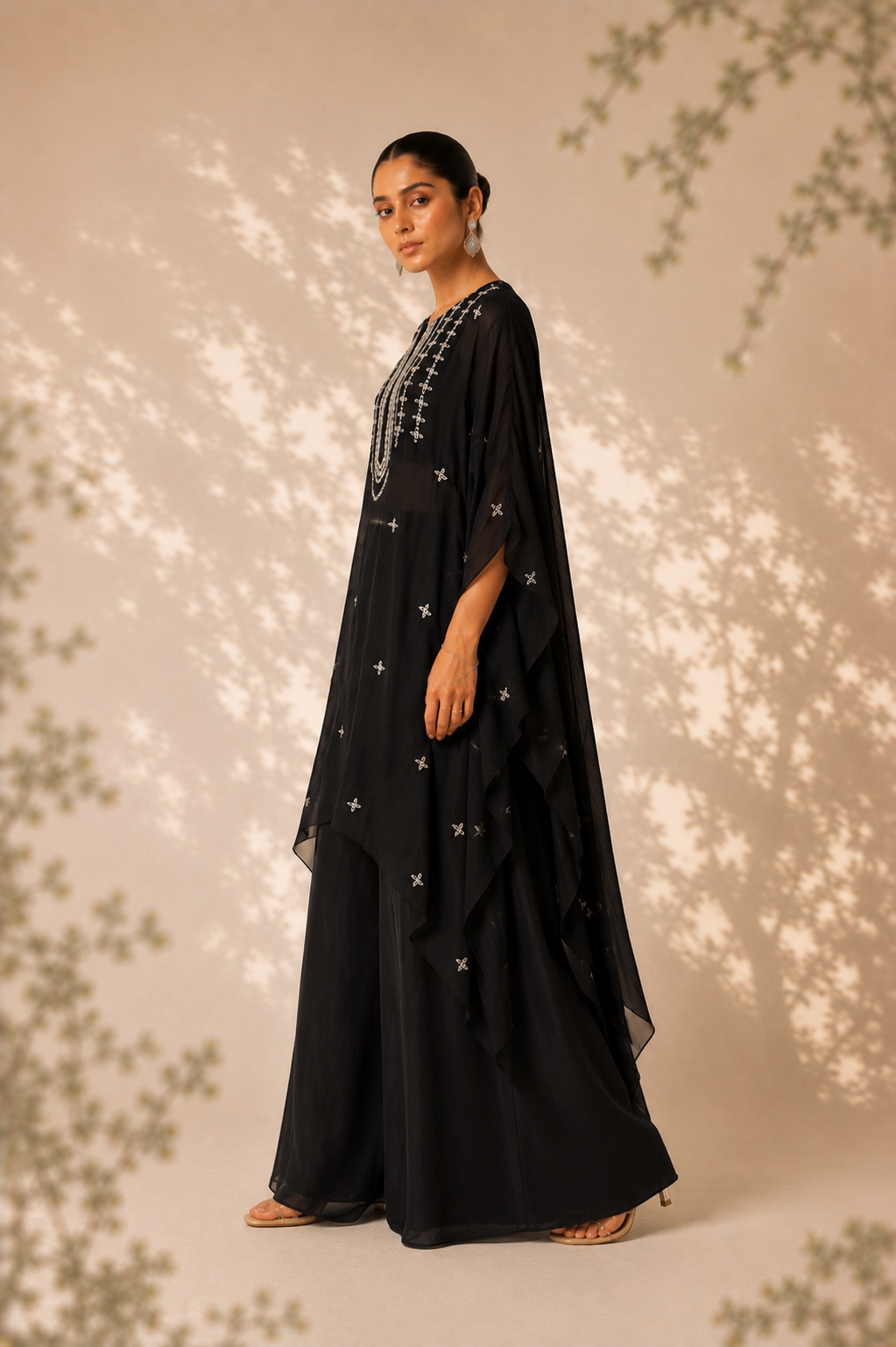 Mirror Work Sheer Kaftan Set