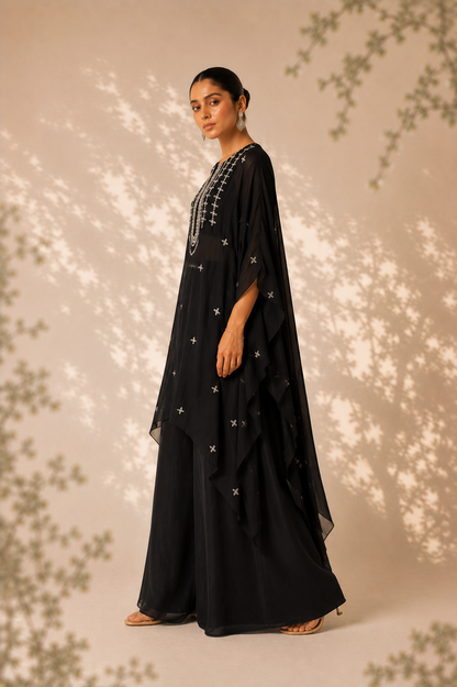 Mirror Work Sheer Kaftan Set