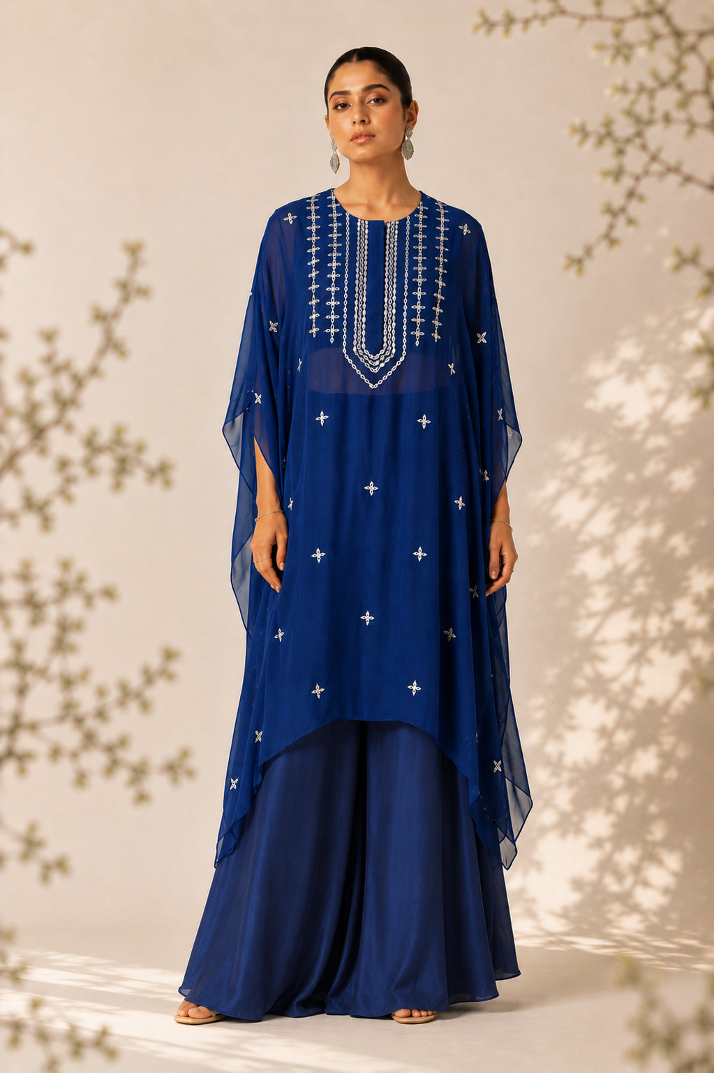 Mirror Work Sheer Kaftan Set