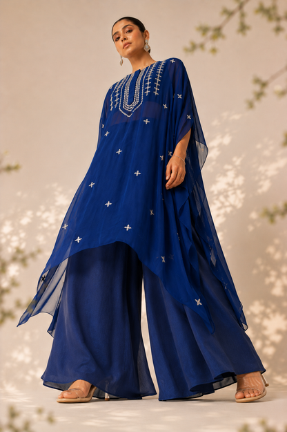 Mirror Work Sheer Kaftan Set