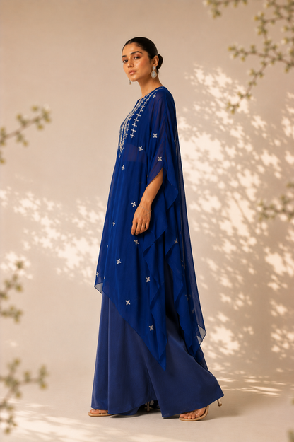 Mirror Work Sheer Kaftan Set