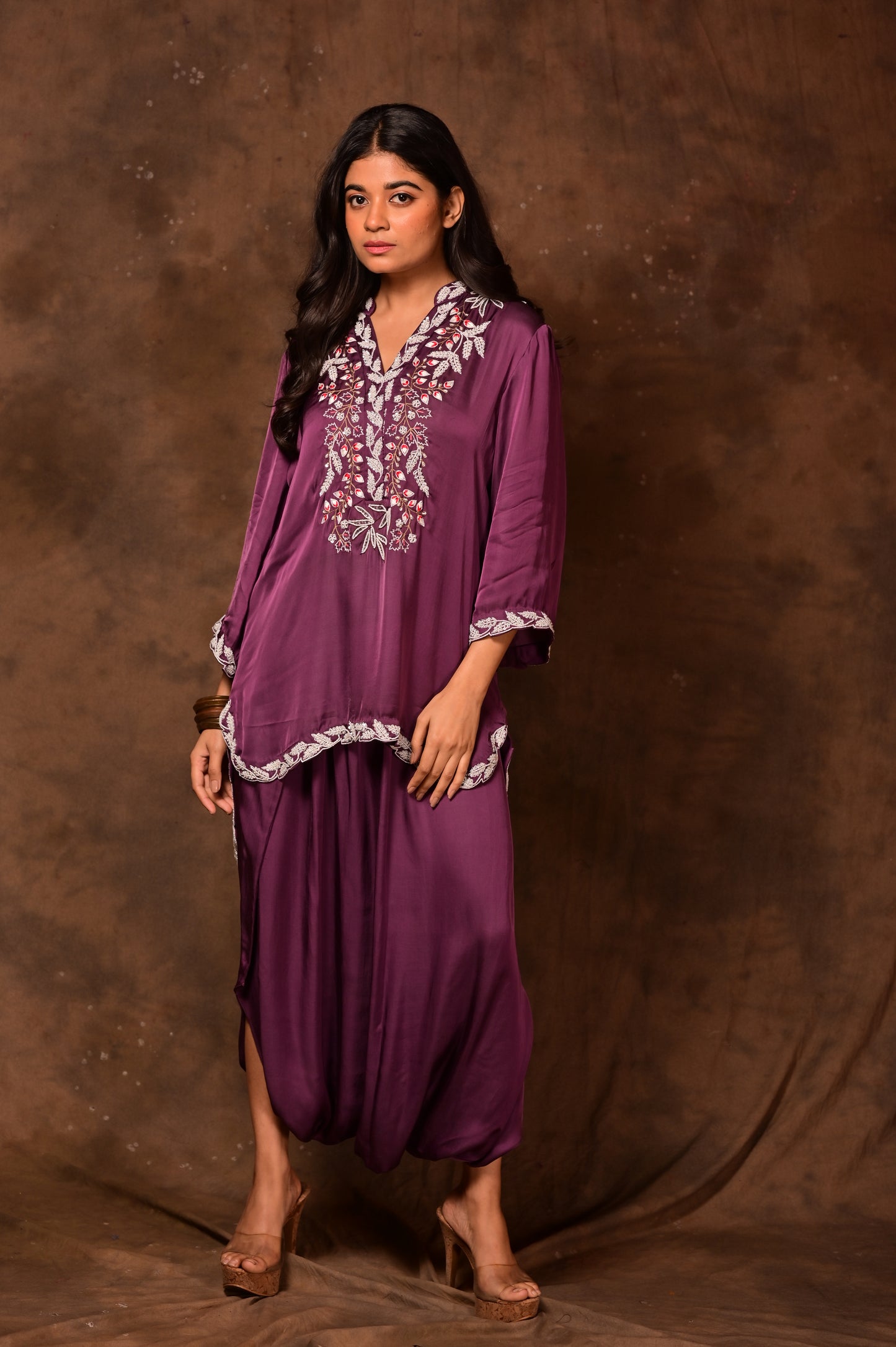 Asymmetric Embroidered Co-ord Set