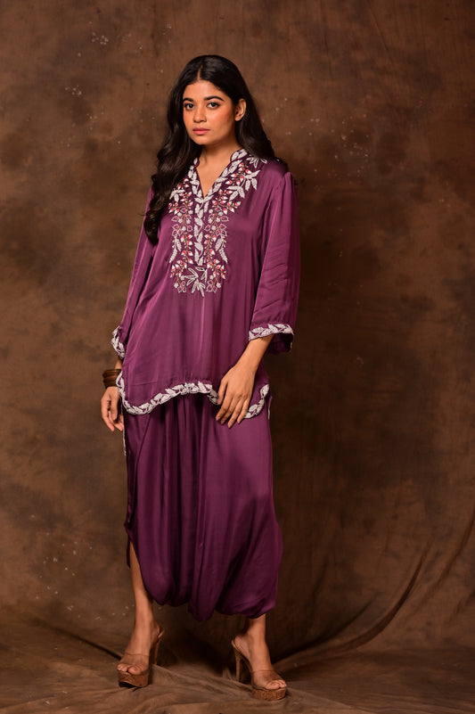 Asymmetric Embroidered Co-ord Set