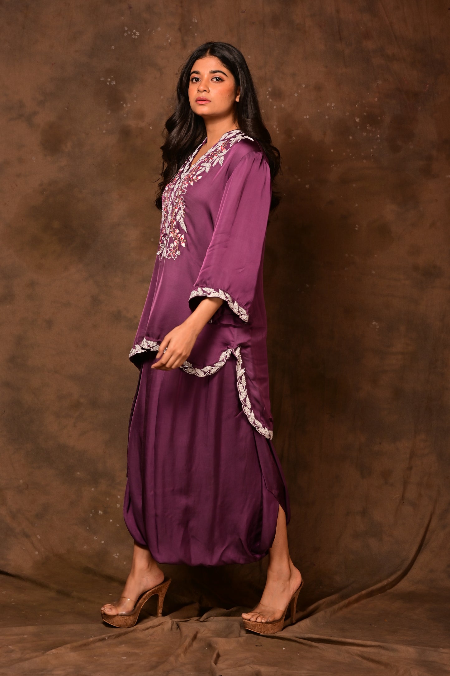 Asymmetric Embroidered Co-ord Set