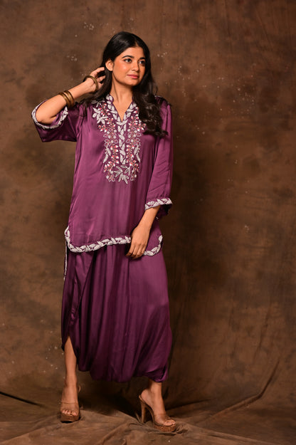 Asymmetric Embroidered Co-ord Set