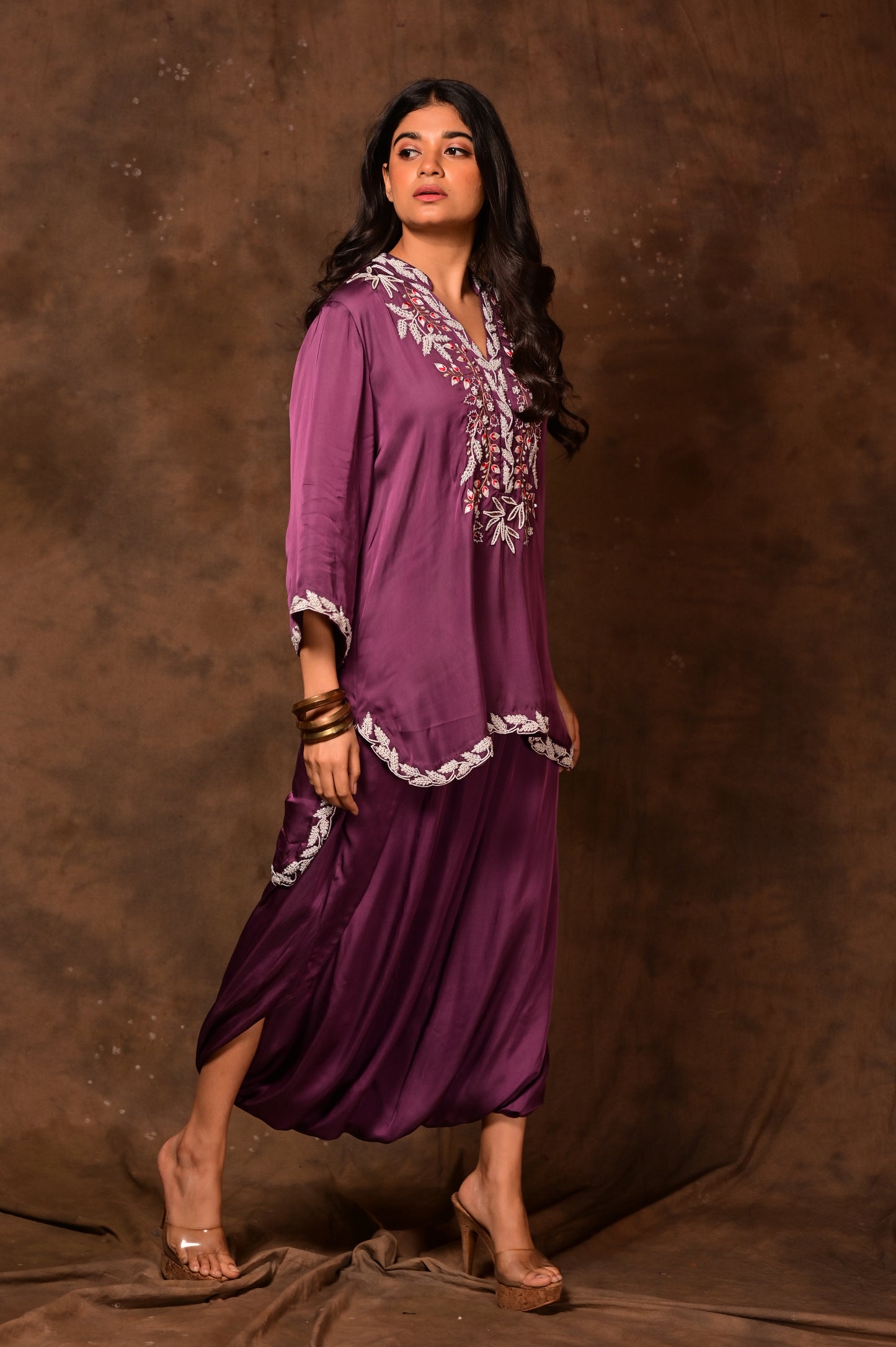 Asymmetric Embroidered Co-ord Set