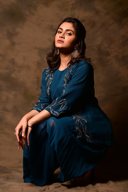 Side Cowl Dress and Jacket