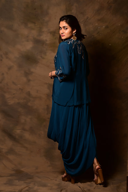 Side Cowl Dress and Jacket