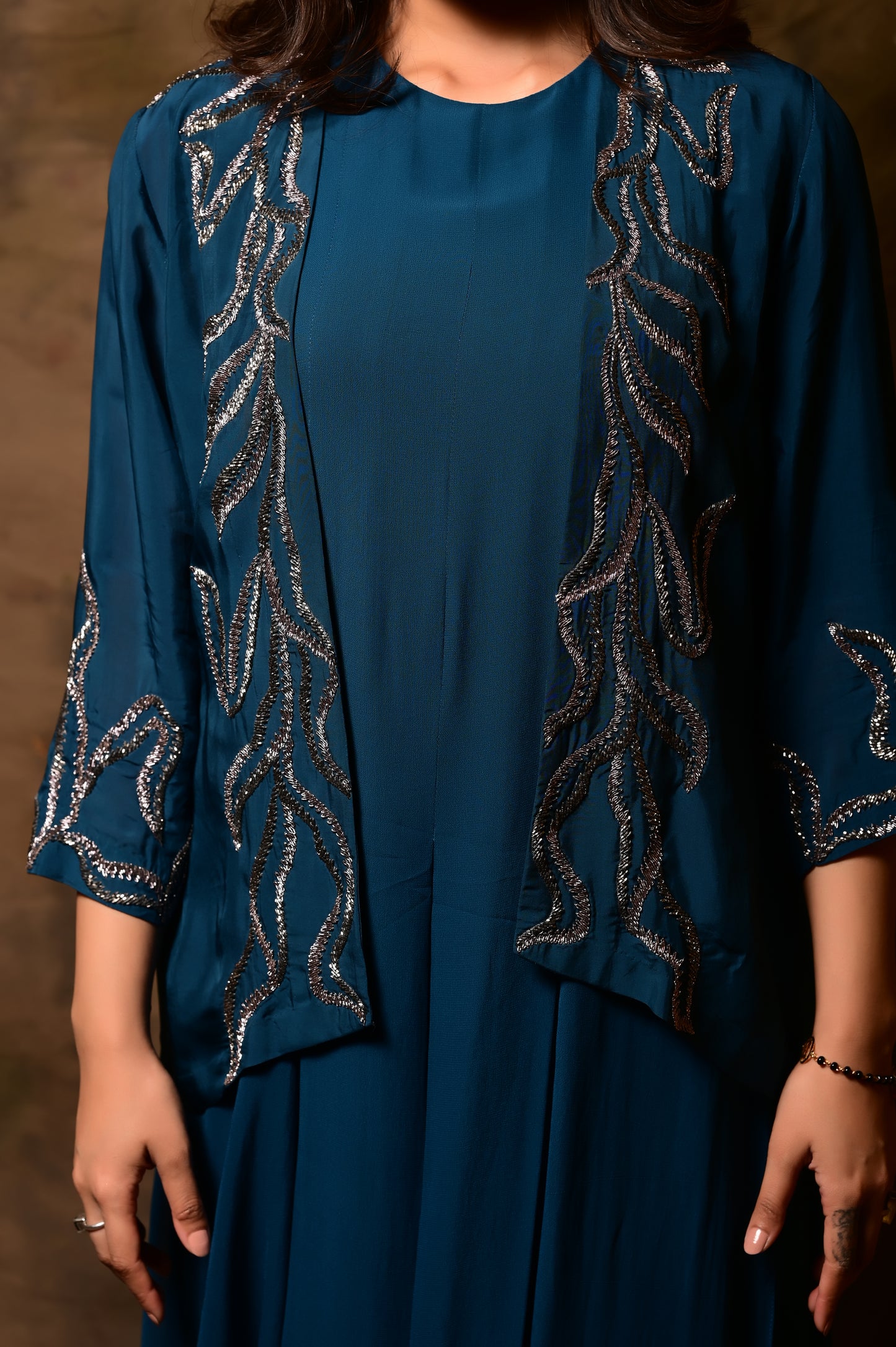 Side Cowl Dress and Jacket
