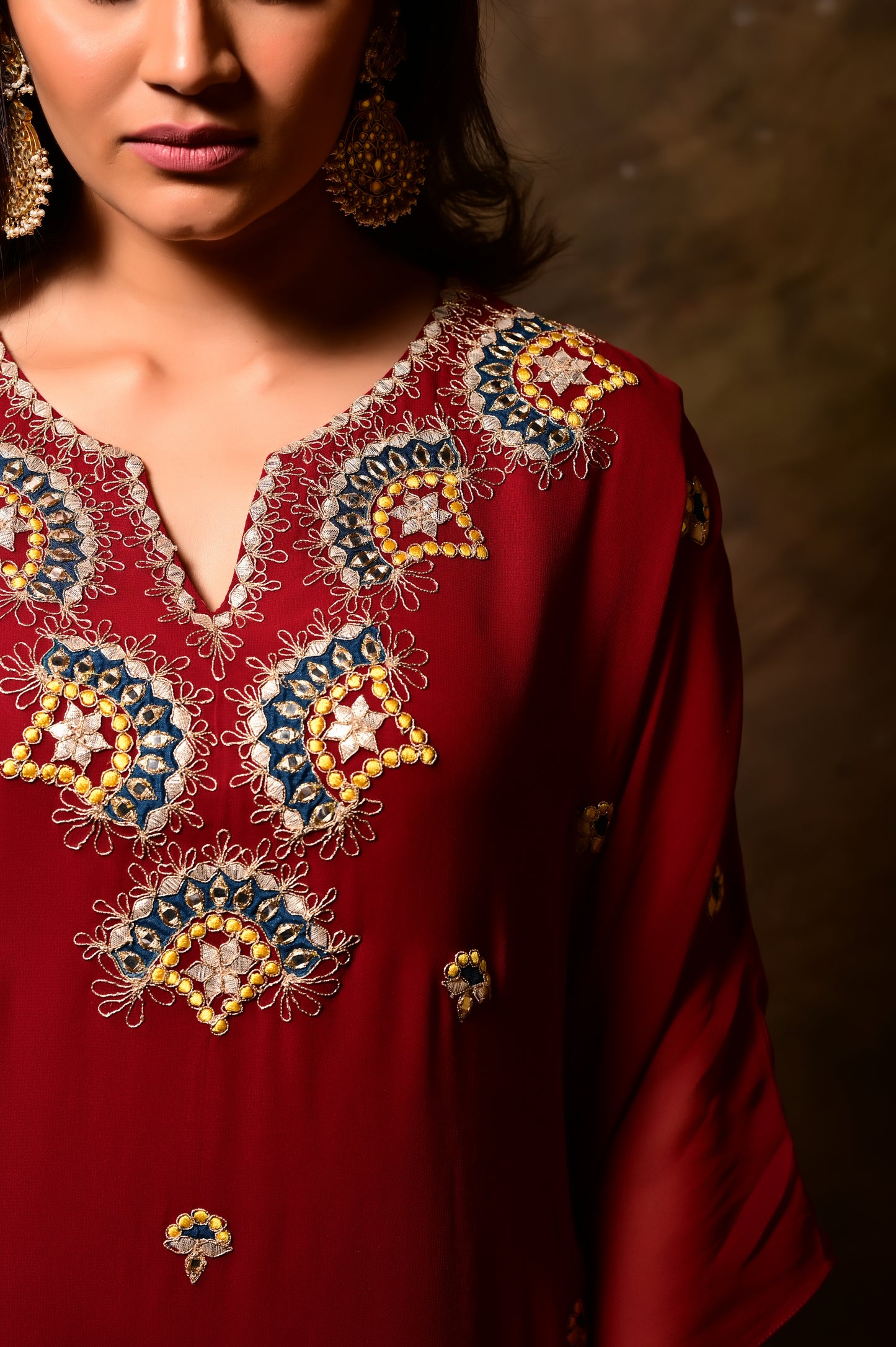 Mirror Applique Kaftan Set