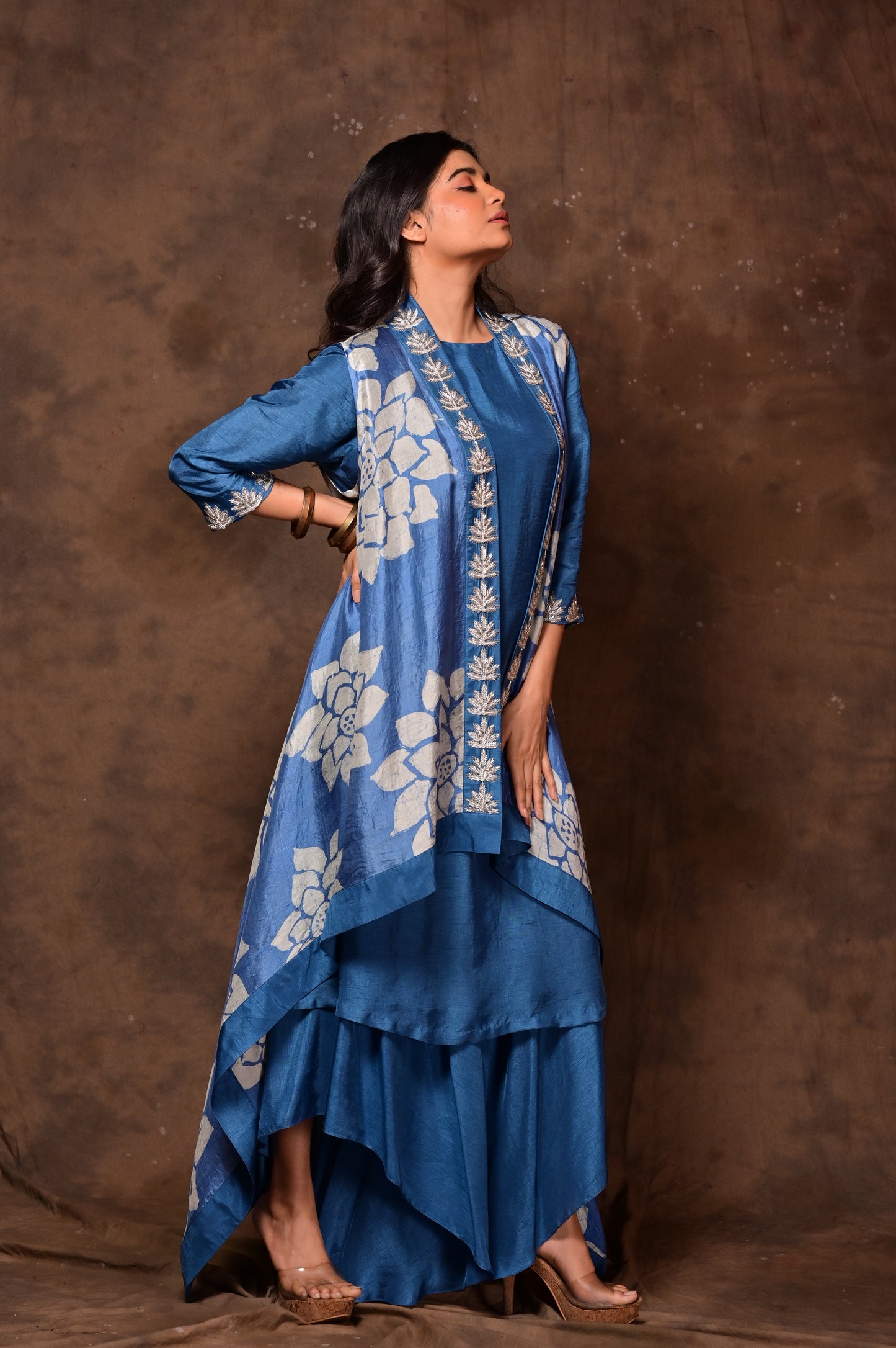 Batik Sleeveless Jacket Set