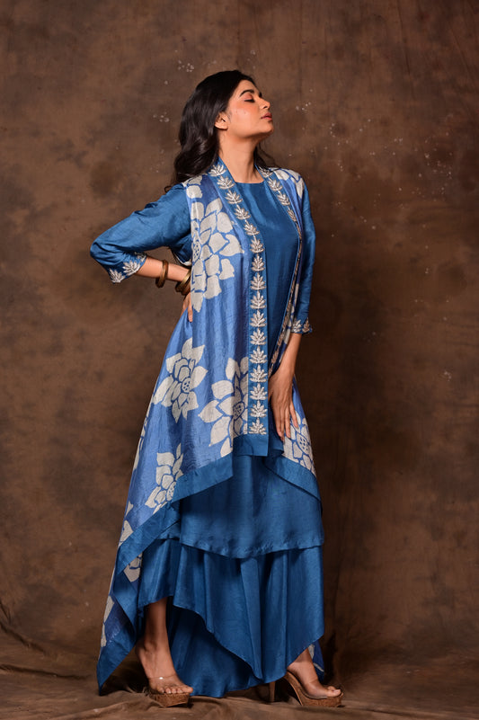 Batik Sleeveless Jacket Set