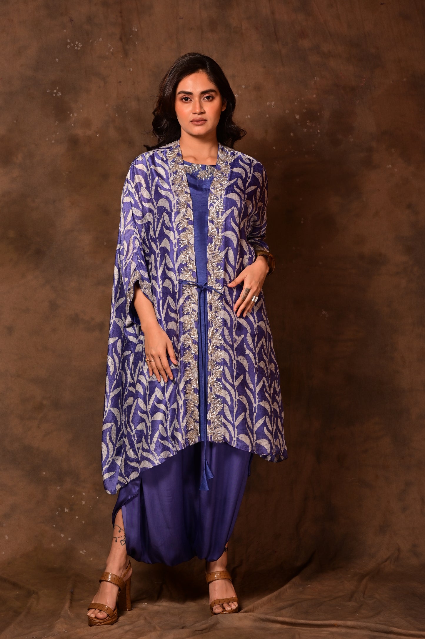 Batik Kaftan Tie-Up Jacket Set
