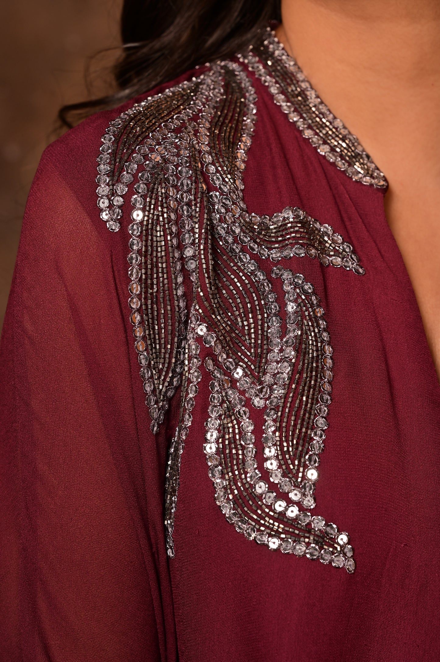 Macro Leaf Ombre Kaftan Set