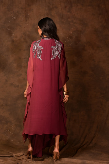 Macro Leaf Ombre Kaftan Set