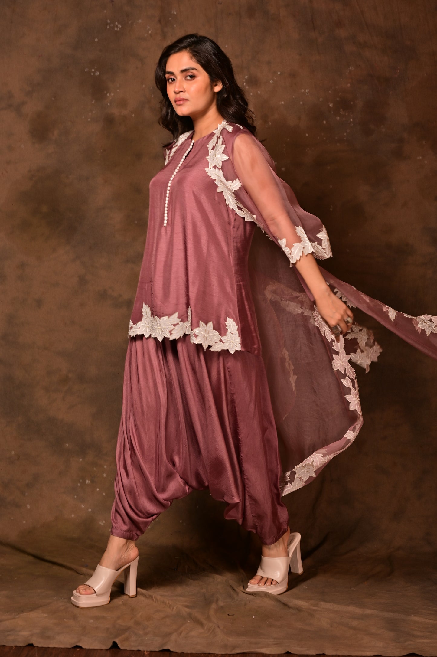 Applique Cutwork Jacket Set
