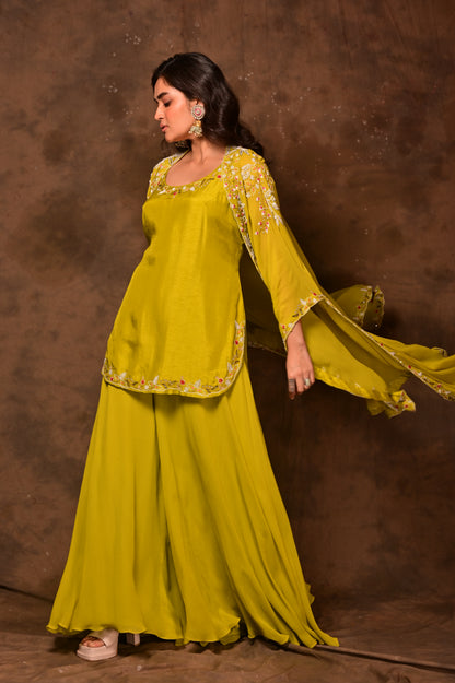 Embroidered Cape Set