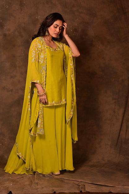 Embroidered Cape Set