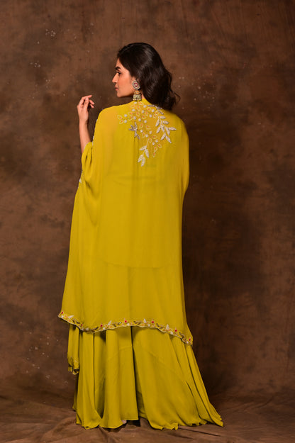 Embroidered Cape Set