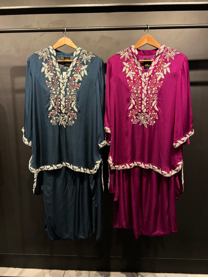 Asymmetric Embroidered Co-ord Set