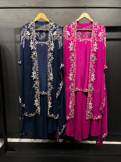 Embroidered Cape Set