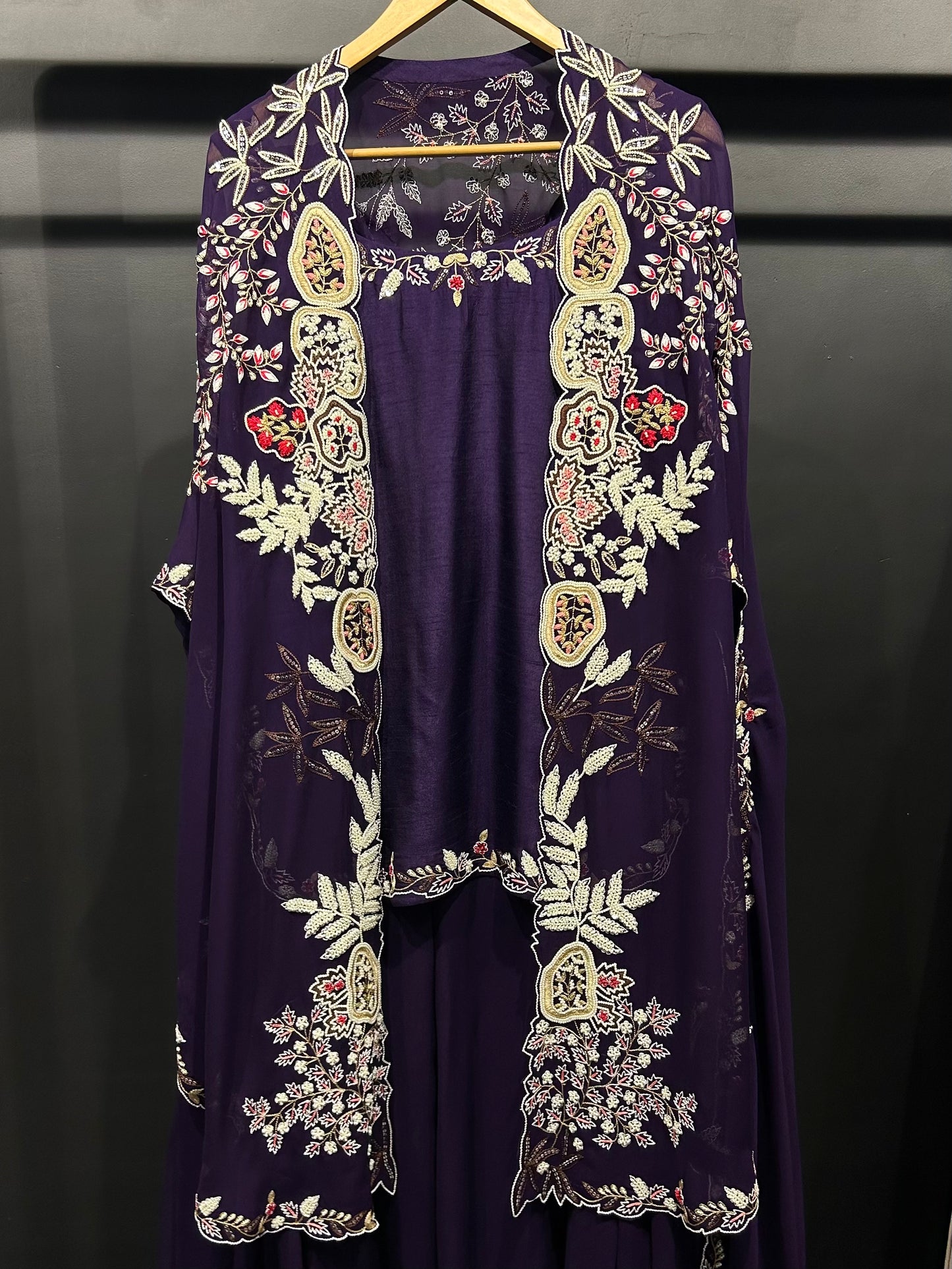 Heavy Embroidered Cape Set