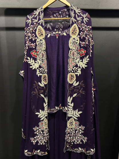 Heavy Embroidered Cape Set