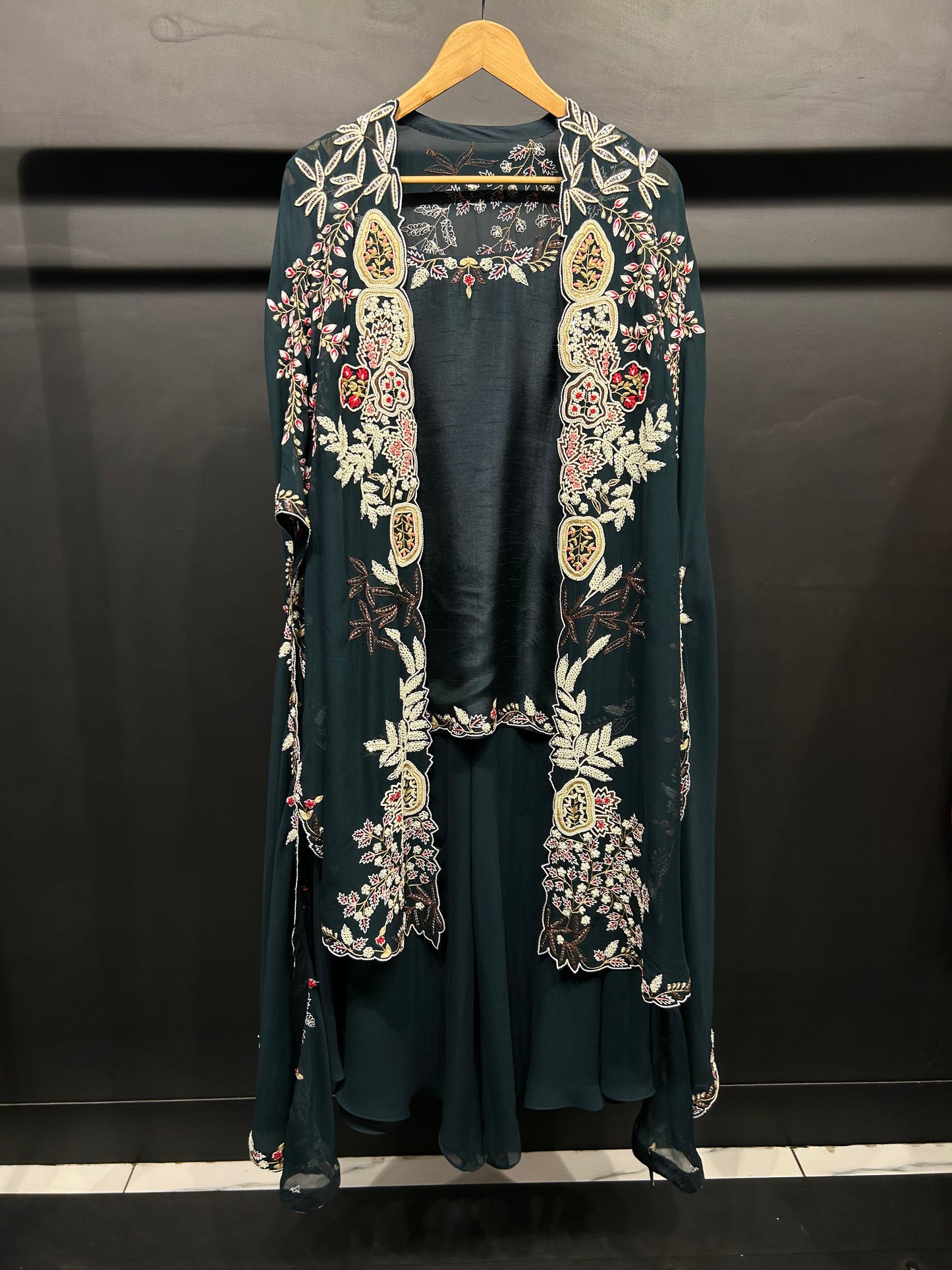 Heavy Embroidered Cape Set