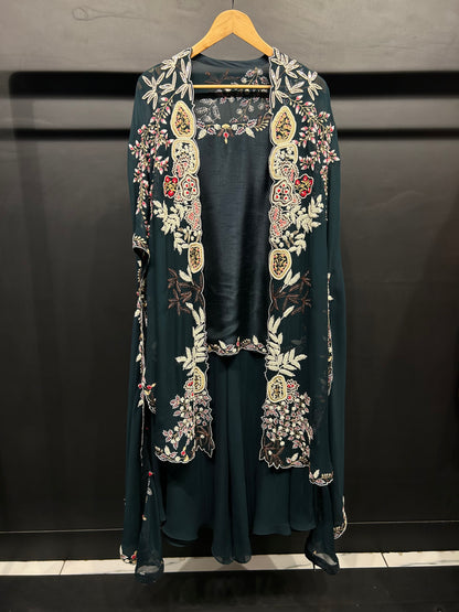 Heavy Embroidered Cape Set