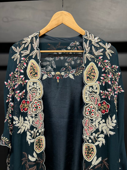 Heavy Embroidered Cape Set