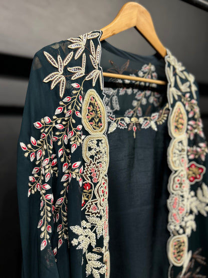 Heavy Embroidered Cape Set
