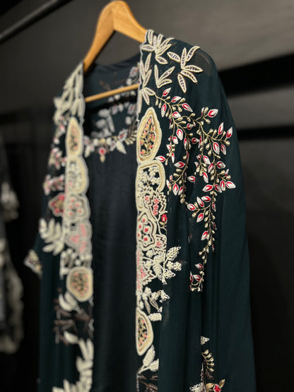 Heavy Embroidered Cape Set