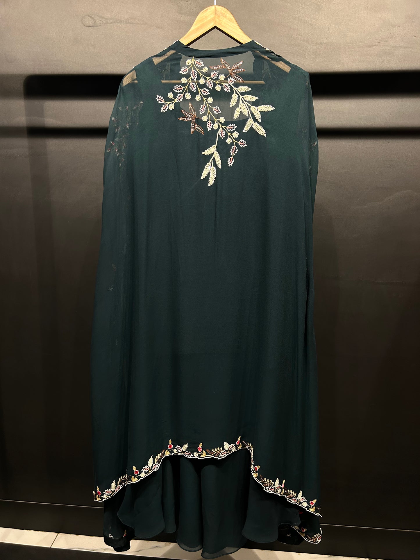 Heavy Embroidered Cape Set