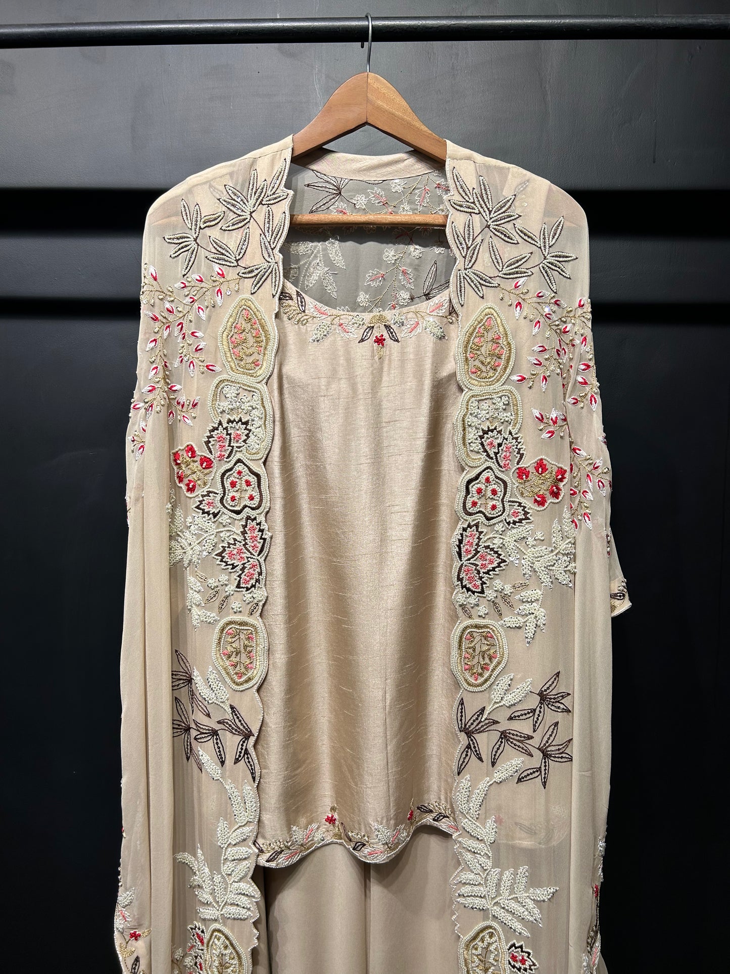 Heavy Embroidered Cape Set