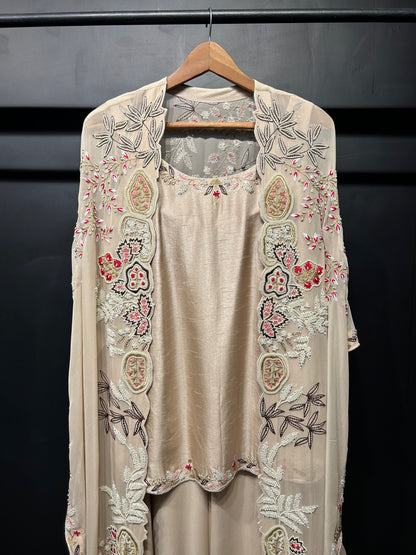 Heavy Embroidered Cape Set