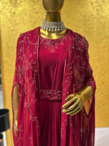 Saree Drape Cape Gown