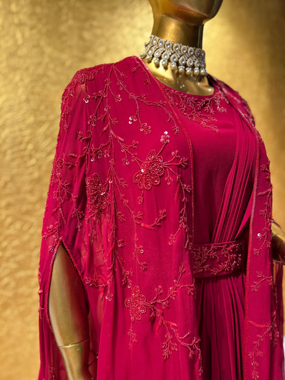 Saree Drape Cape Gown