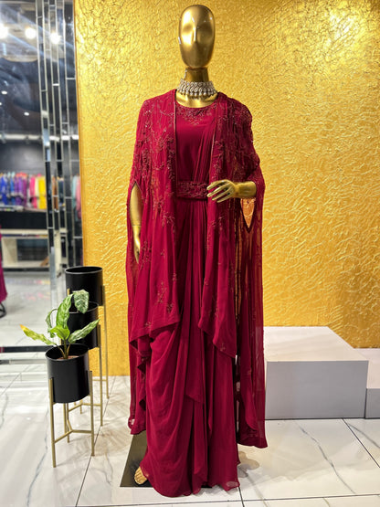 Saree Drape Cape Gown