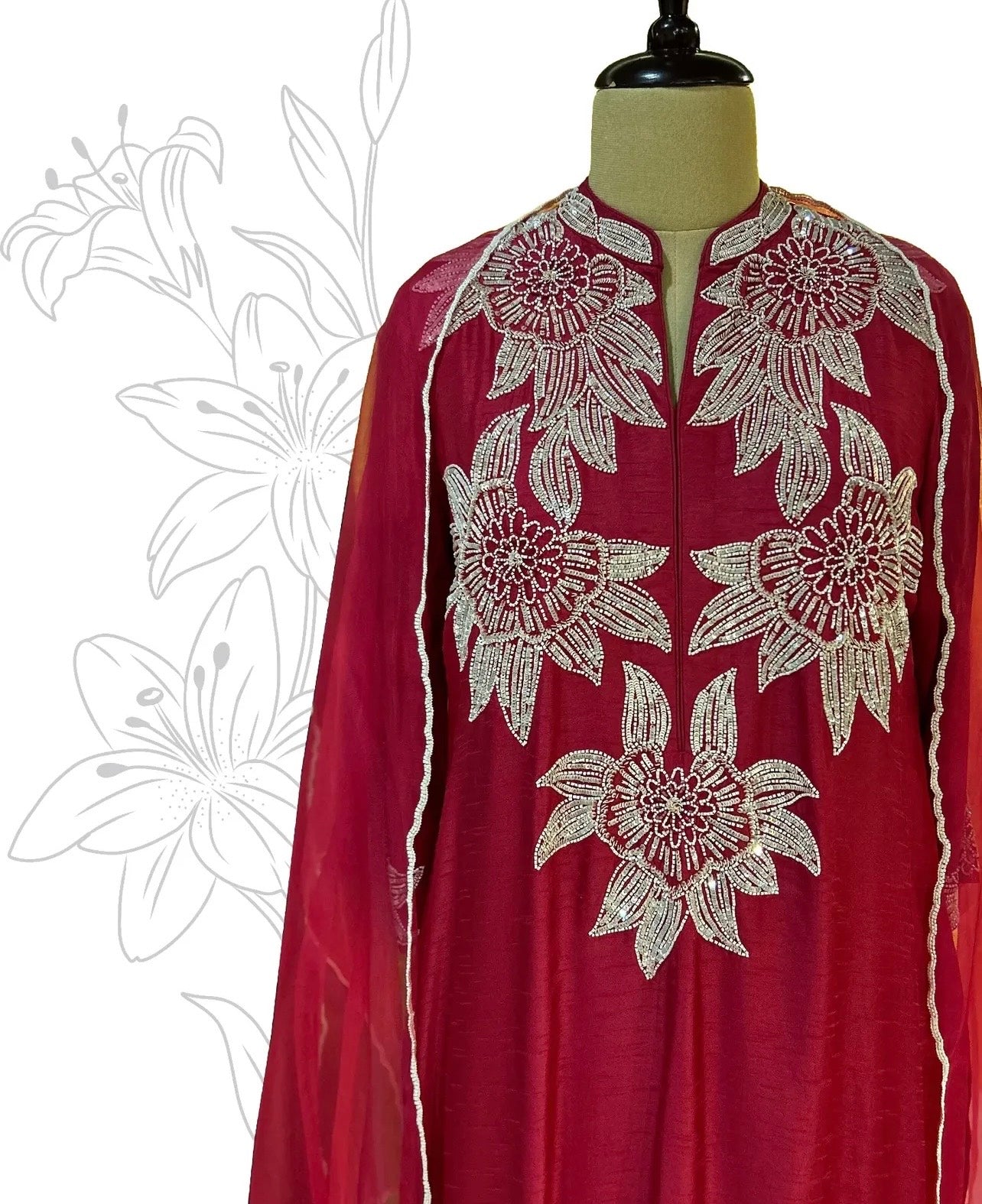 Macro Flower Kurta Set