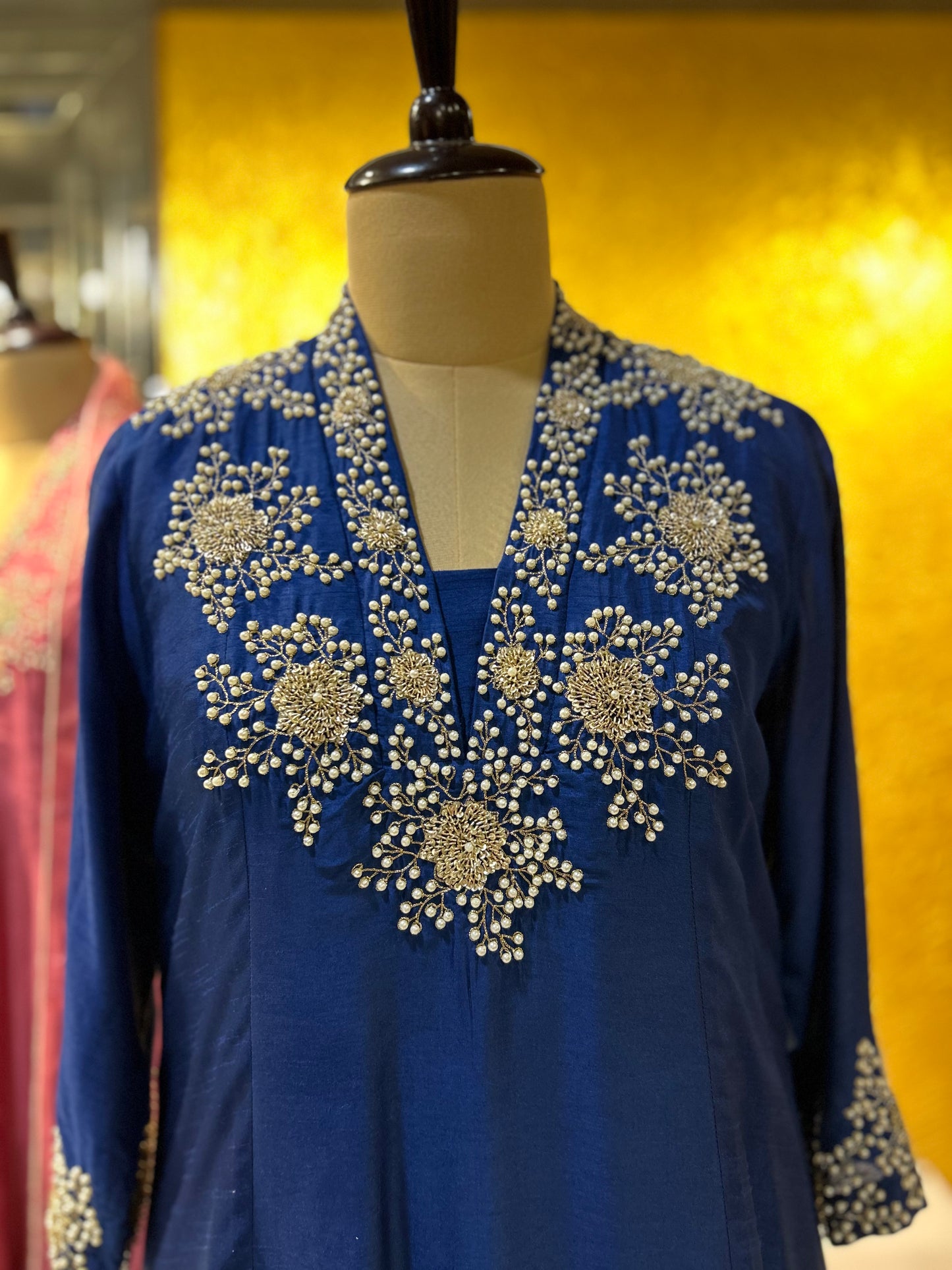 Moti Work Kali Kurta Set