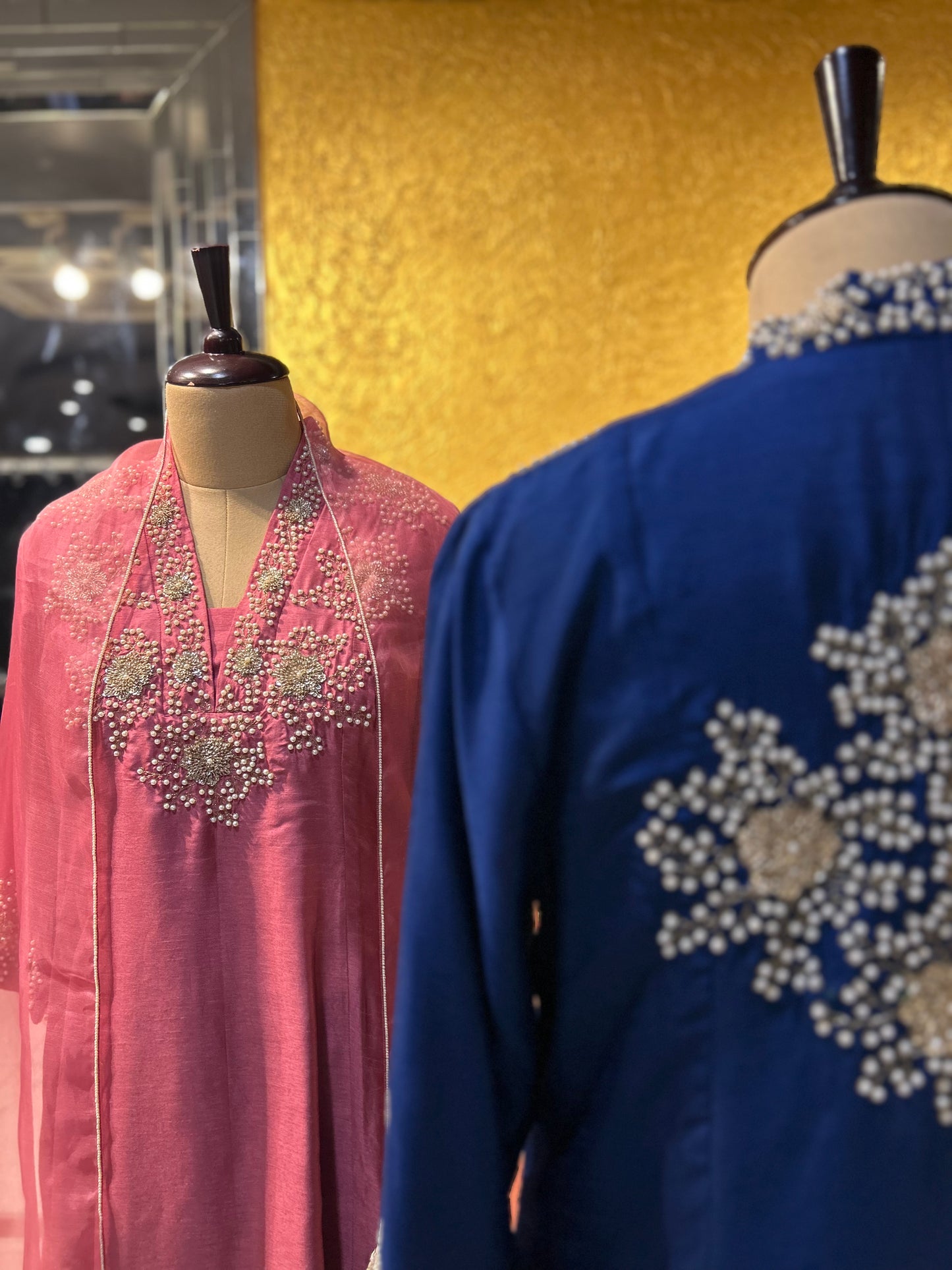 Moti Work Kali Kurta Set