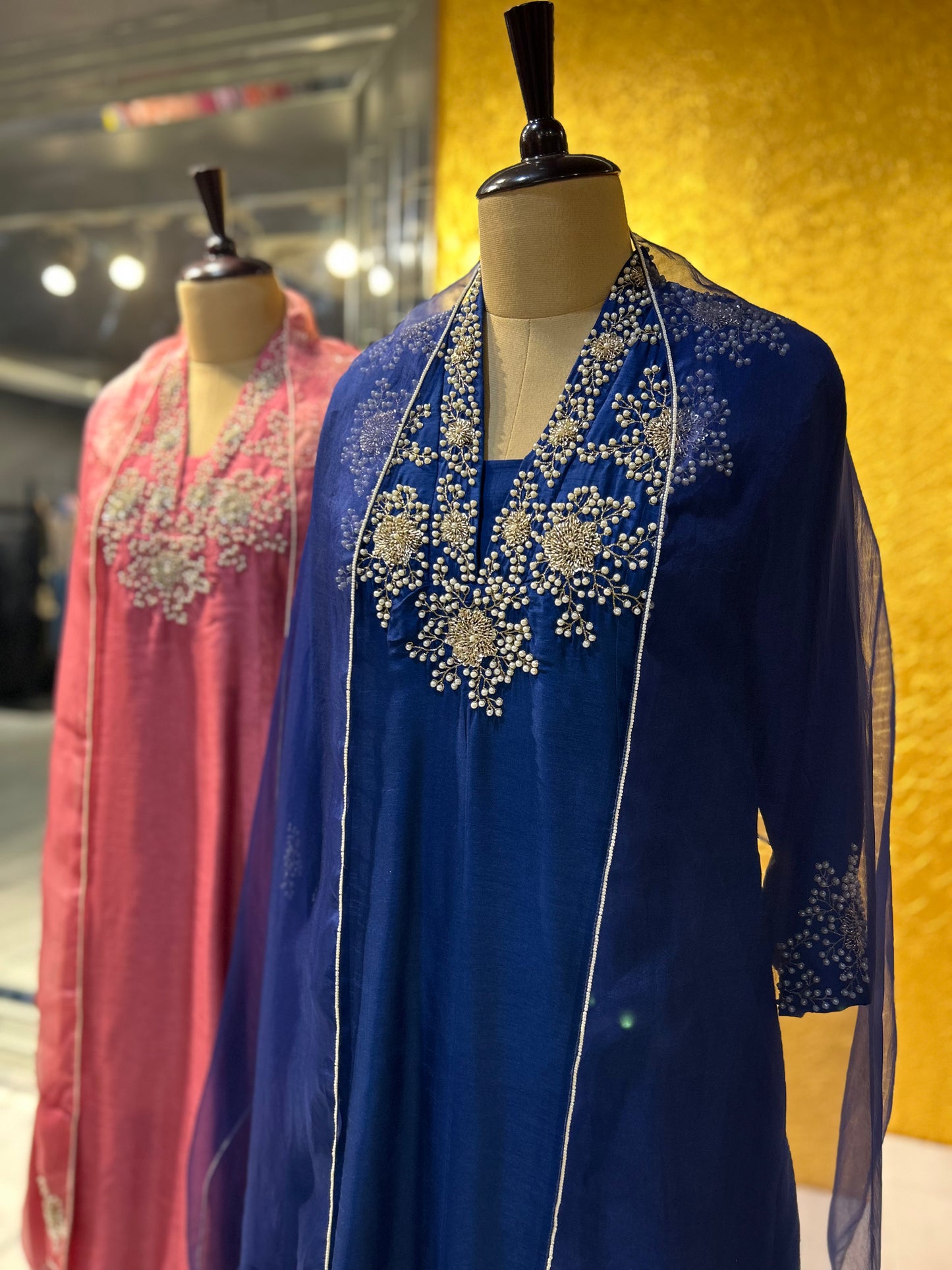 Moti Work Kali Kurta Set