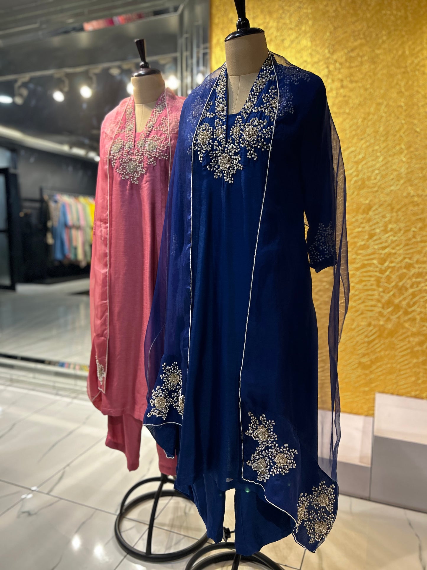 Moti Work Kali Kurta Set