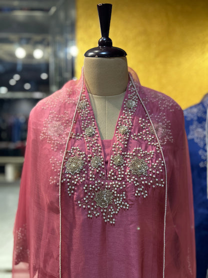 Moti Work Kali Kurta Set