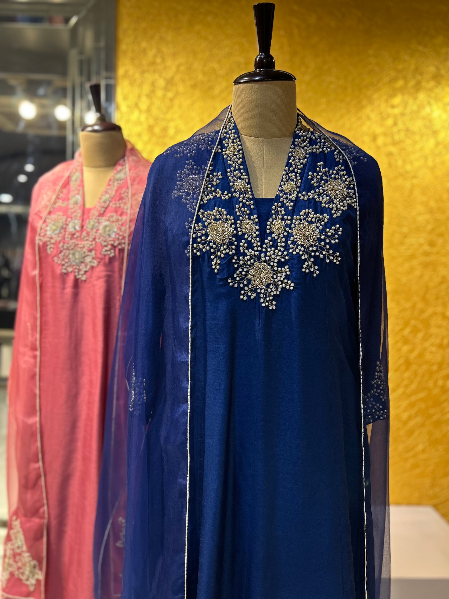Moti Work Kali Kurta Set