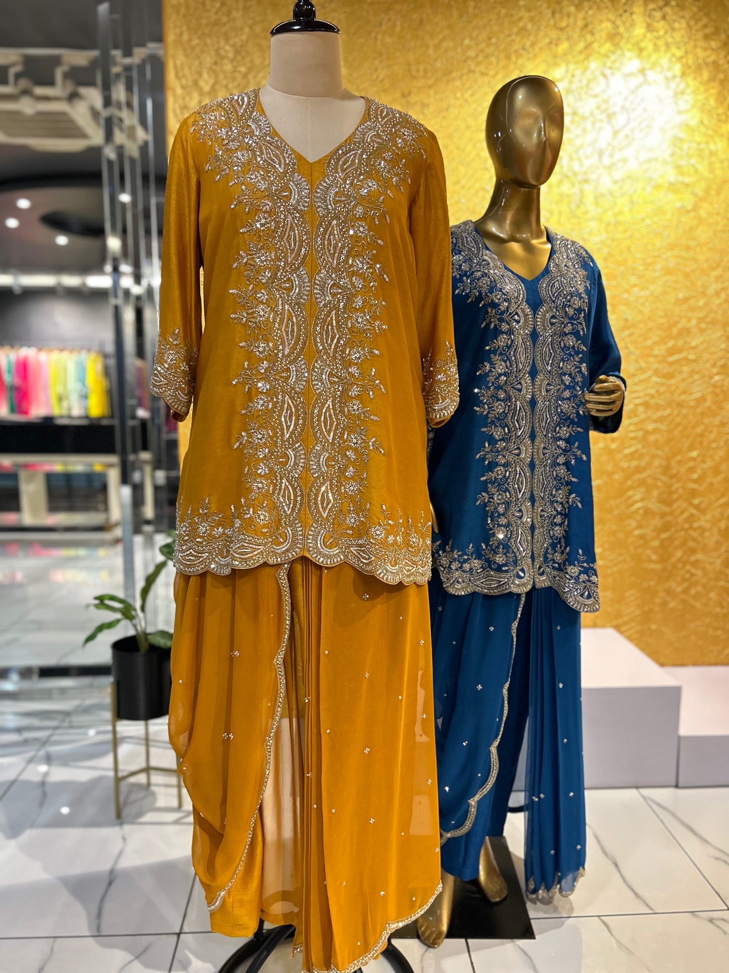 Amaya Short Kurta & Draped Pants Set